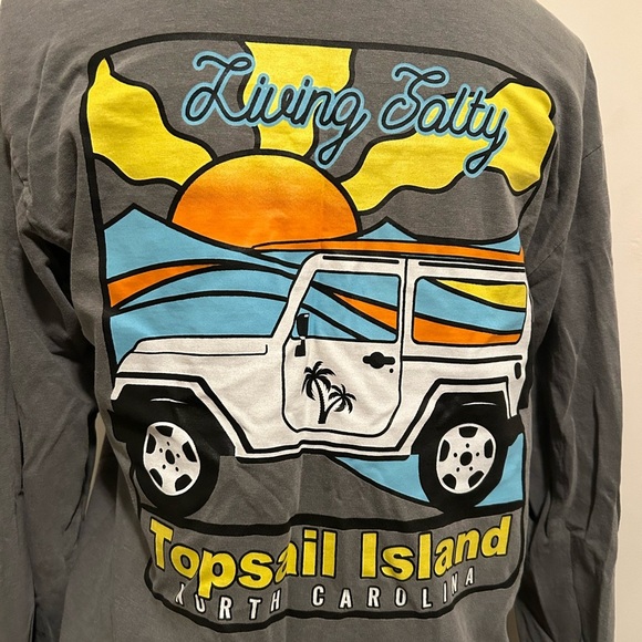 topsail Island beach jeep long sleeve tshirt - Picture 3 of 5